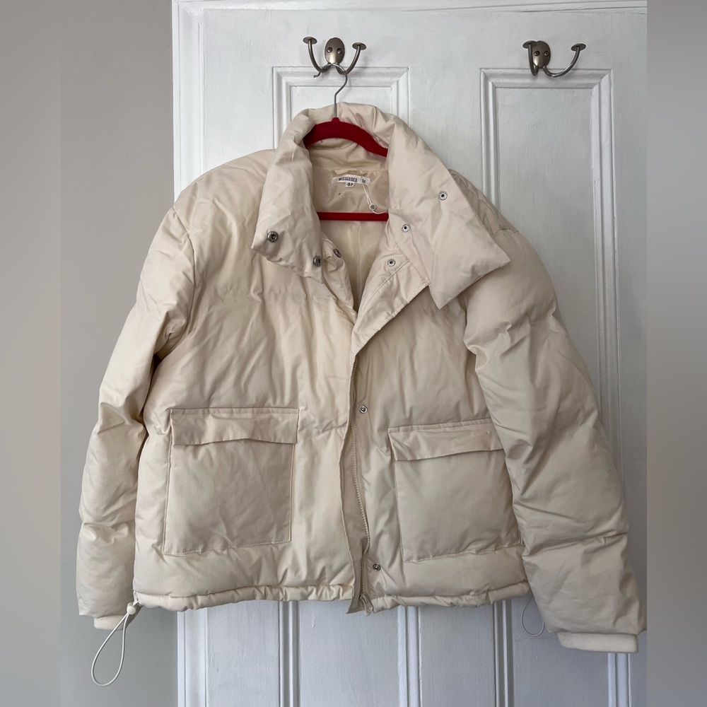 Missguided Cream puffer jacket
